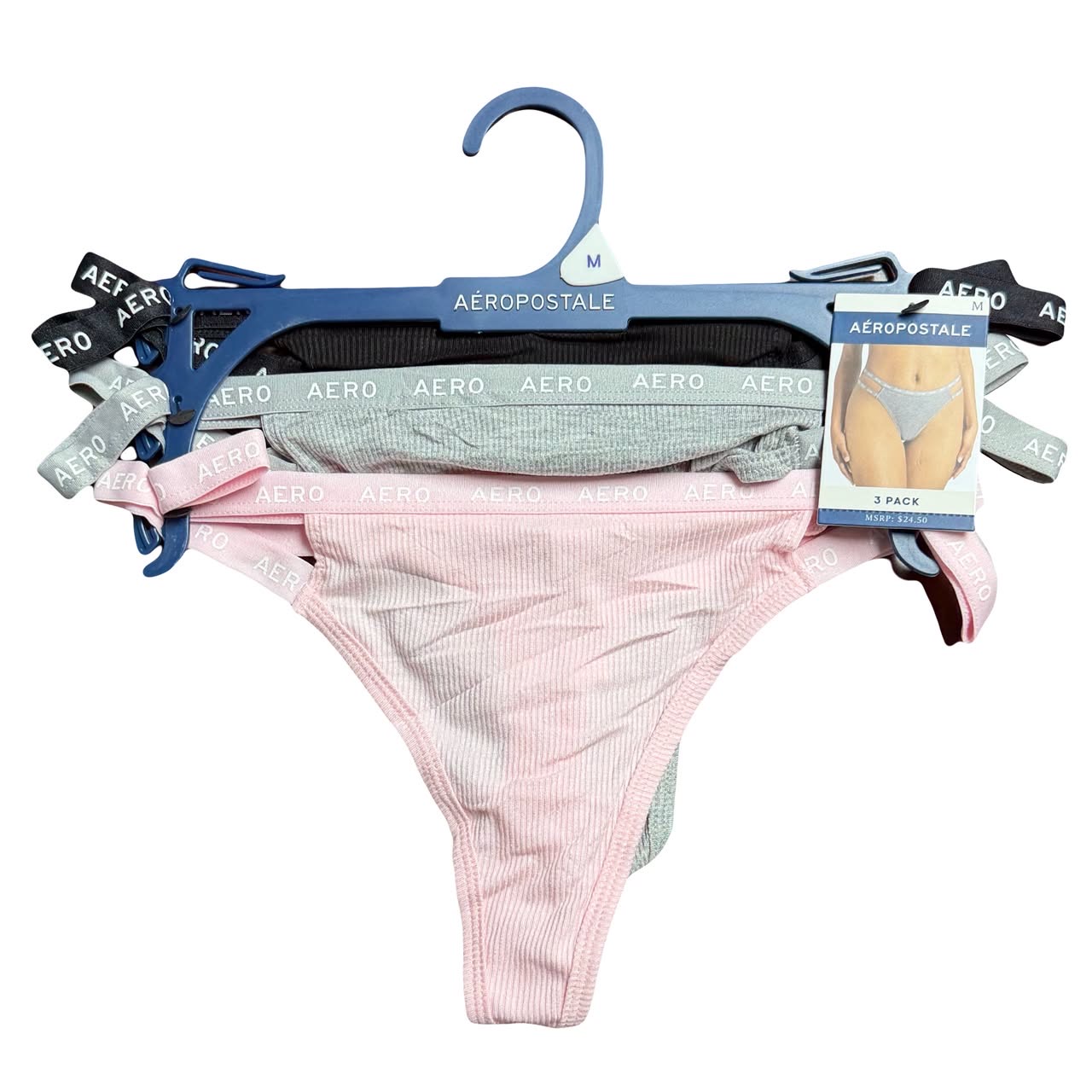 SET DE PANTYS TIPO HILO AERPOSTALE TALLA M