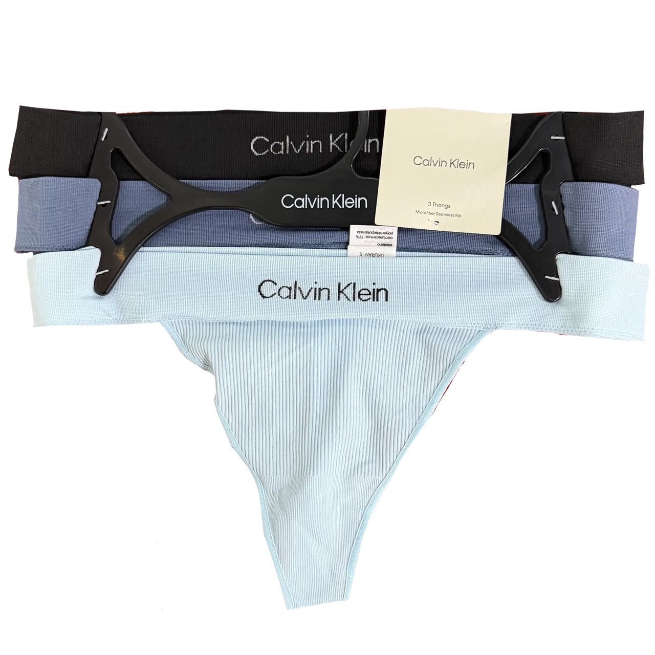 SET DE PANTYS TIPO HILO CALVIN KLEIN TALLA S
